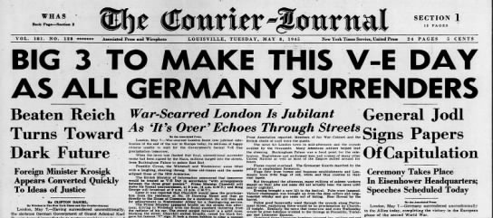 Victory in Europe Day (V-E Day) 8 May 1945 – Thoughts and Ponderances